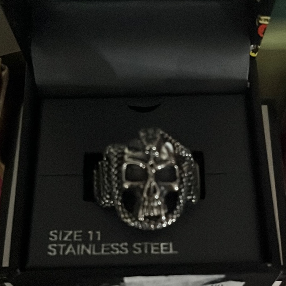 Stainless Steel Skull Ring - Silver